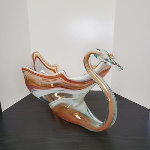 Large vintage glass swan from the 70s